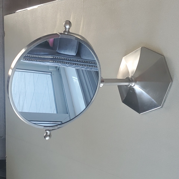 Makeup Mirror in brushed nickel - Picture 1 of 3